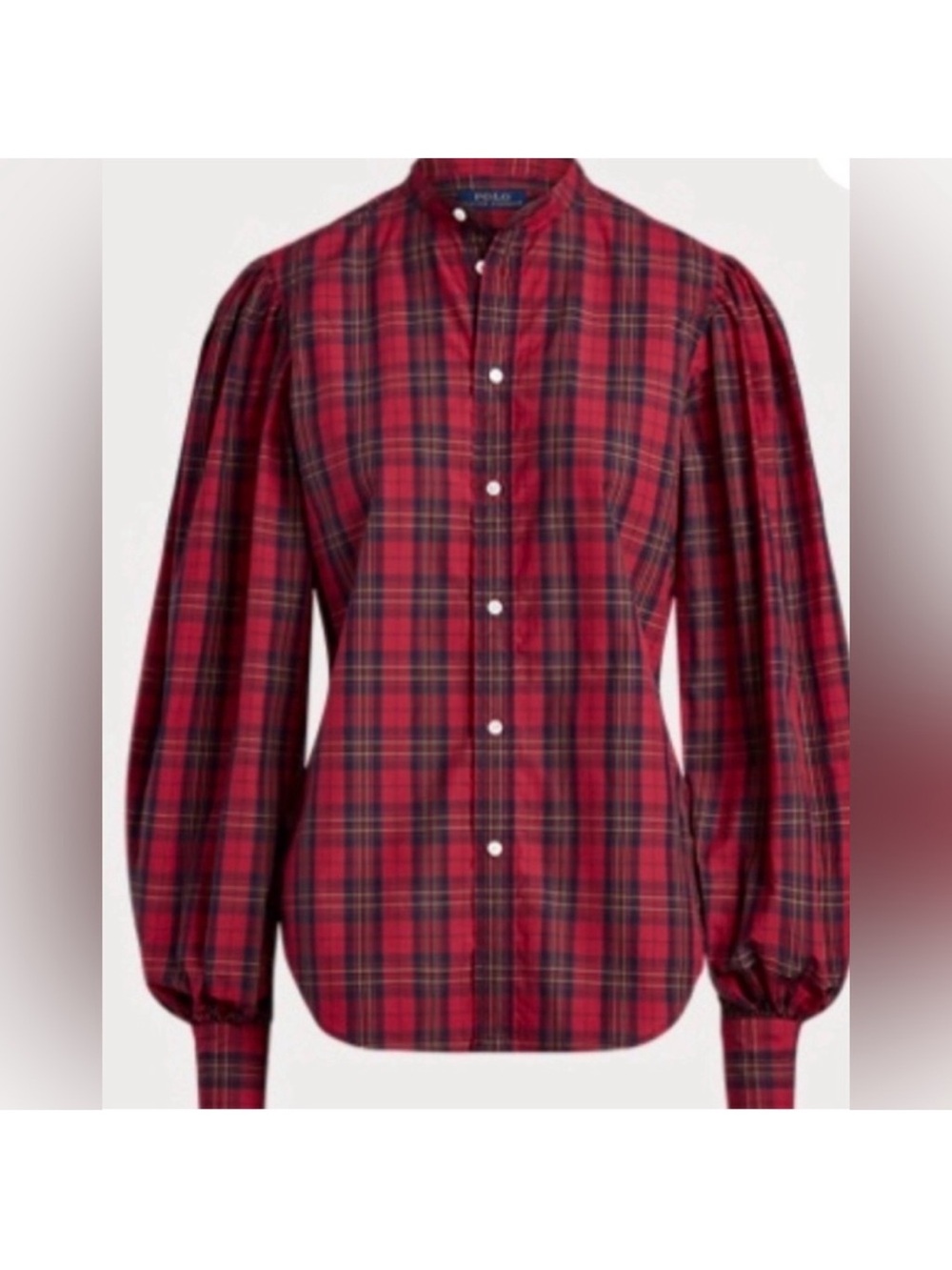 Polo Ralph Lauren Tartan Plaid Puff Sleeves  Shirt Size 8 - Picture 5 of 12
